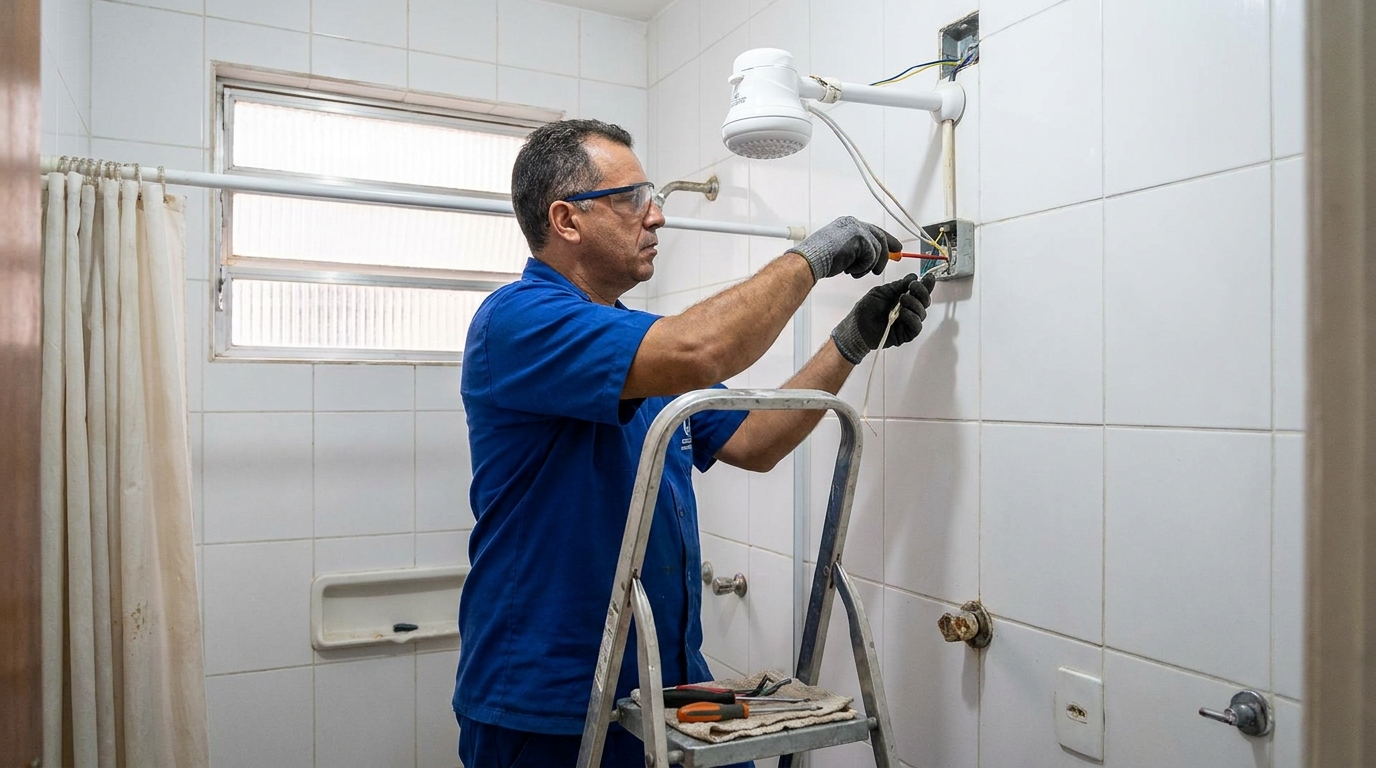 Instalacao de chuveiro eletrico em Franca‑SP